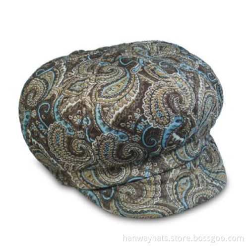 Fashionable Paisley Newsboy Hat with Soft Brim, Suitable for Women, Various Sizes are Available